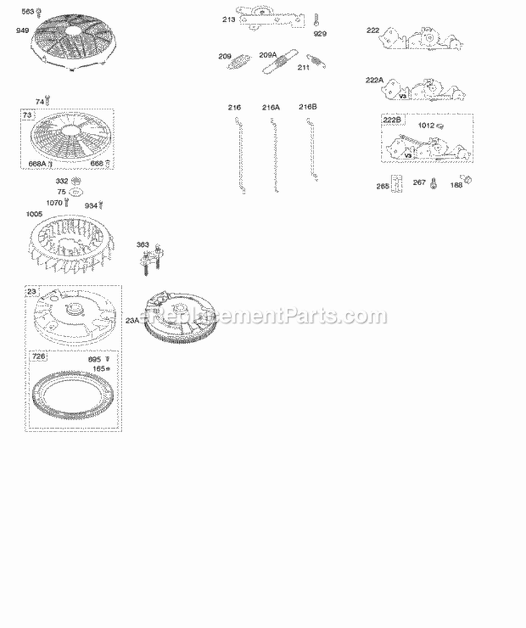 Controls Diagram and Parts List for 49M777-0119-G1  Briggs and Stratton Engine